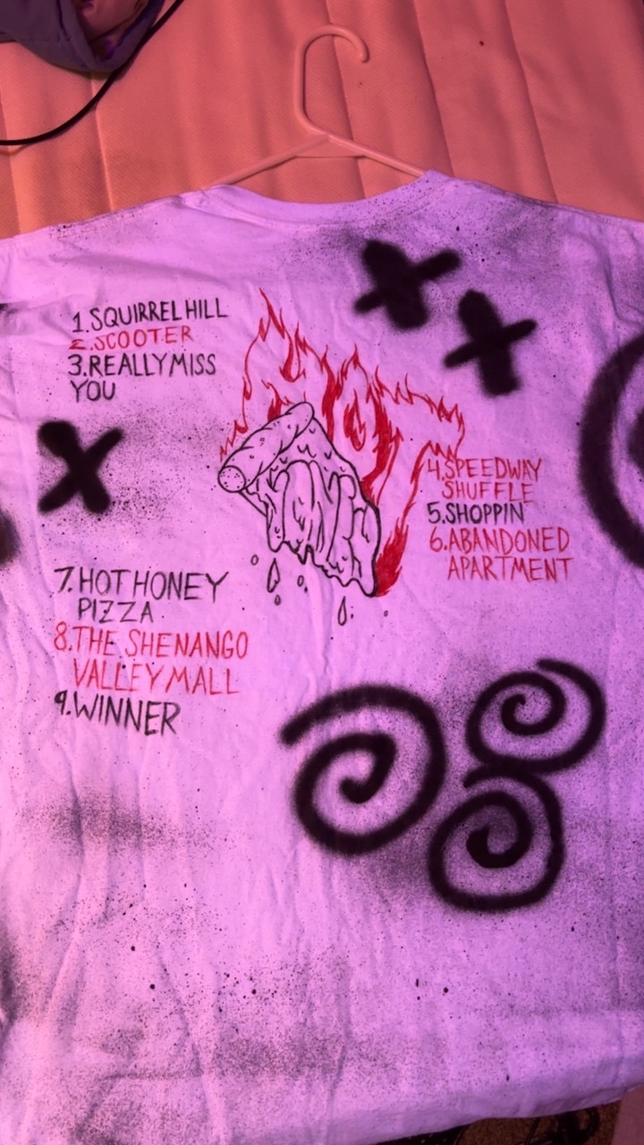 2XL one of a kind white shirt with black and red lettering
